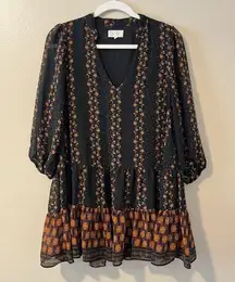 Women’s Blouse Dark Floral Romantic Fairy Whimsigoth Top Peasant Boho Cottage M