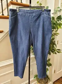 Est. 1946 Women's Blue Denim Cotton Pull On Skinny Fit Classic Jeans Pants 22W