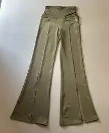 Free People Movement Olive Flare Pants XS High Rise Split Hem Lounge Yoga Boho A