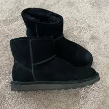 Bearpaw Alyssa Black Suede Shearling Boots SIZE 9