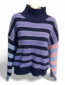 POL Multicolor Striped Turtleneck Sweater
