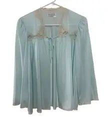 NWT American vintage 60's Miss. Elaine blue lace bed coat coat small