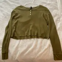 Wild Fable olive cropped top