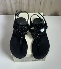 Coach Black Thong Jelly Sandals