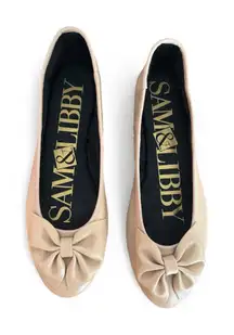 Sam & Libby Beige/Tan Flats with Bow Accent