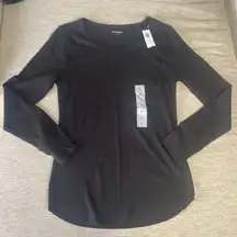 Old Navy Black Ribbed Long Sleeve Thermal Top Women's Size S New With Tags