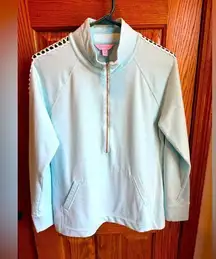 Lilly Pulitzer popover 1/2 Zip Cut Out Sleeves Size Large