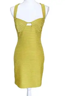 ASOS SALE  NWT Bandage Halter Neck Seamed Mini Dress Chartreuse Yellow Size 8