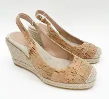 COLE HAAN Wedge Size 5 Cork Sandals Heels Espadrille Slingback Classic Summer