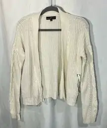 Almost Famous‎ Knitted Crisscross Lace Cardigan/Sweater Cream Size Medium
