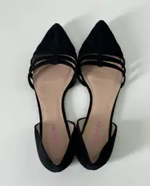 TESORI Black Suede Pointy Toe Flats Size 8