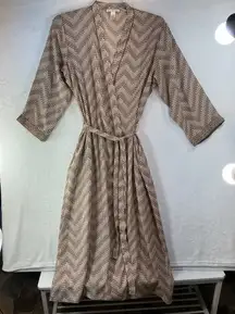Oscar de la Renta Tan and White Geometric Dress