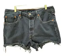 Levi's  501 Cutoff Jean Shorts Dark Wash Women’s Size 33 Cowgirl Denim