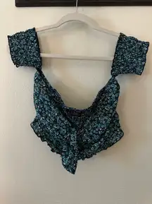 Flowered Crop Shirt 