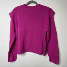Naadam Structured shoulder sweater in Fuchsia sz L