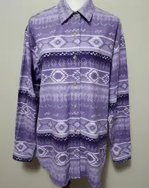 Cabelas purple aztec chamois button down size large