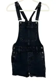 Madewell  Womens Adirondack Short Denim Jean Overalls Size XXS Washed Black G5149