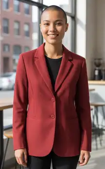 Women's Elegant Burgundy Blazer