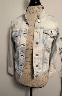 Tory Burch Light Wash Denim Jacket Women's XS Classic Trucker Style