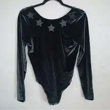 Victoria sport VS Victoria’s Secret green velvet sparkle star LS thong bodysuit