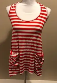 Ella Moss Red & White Striped Tank Top