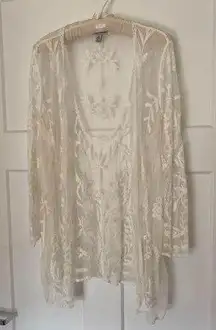 Large/XL Lace Kimono Cardigan, Bridal Kimono, Bridal Shower Kimono