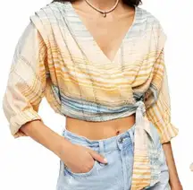 NWT FREE PEOPLE Maldives Stripe Wrap Top