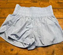 Revival Athletic Shorts Blue Smocked Waist Dolphin Hem Women's altard state