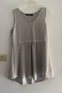 Doe & Rae grey sleeveless top with button detail size small