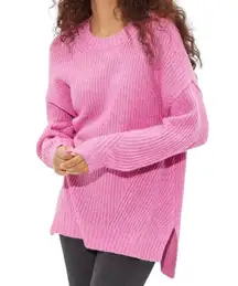 New  Oversized Crewneck Sweater Pink Dreamspun Knit Size Medium