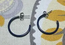 Retro Vintage Blue Hoop Earrings