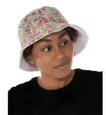 NEW Jenni Reversible Bucket Hat, Floral Terry Cloth, One Size New w/Tag