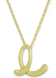 Giani Bernini Script Initial E Sterling Silver Necklace in Gold-Tone MSRP $75 NW