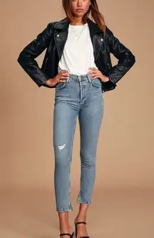 AGOLDE Nico High Rise Slim Jeans - Distressed