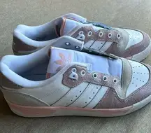 Women’s Adidas Rivalry Low Leopard Lace Up Gray, Pink & White Sneakers