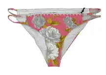 Tularosa Mateo Floral Swim Bikini Bottom Side Cutout Pink Size M
