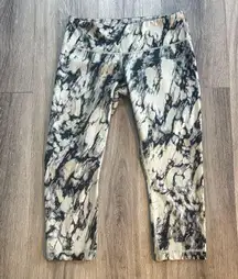 Lululemon Athletica Black and Cream Tie-Dye Leggings Wunder Under Crop 6