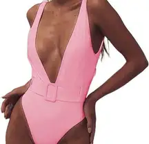 One Piece Swimsuit Cutout Tie Front Ruched Thong Backless Bathing Suits Monokini