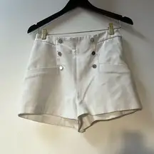 Zara | White Sailor High Waisted Shorts Medium