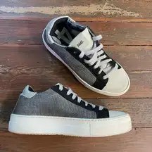 P448 Thea Fujy Black & Silver You Can Surf Later Sneaker - Sz 38 (US 7.5-8) 🧡🎀