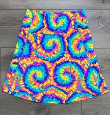 K-DEER Tie Dye Swirl Pocket Skort High Rise Skirt Multicolor Tennis Yoga Small