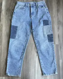 Sonoma Goods For Life Jeans Womens 10 Blue Denim Boyfriend‎ Patchwork Stretch