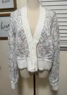 Arizona Jean Co. woman size large button up sweater fuzzy