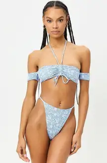 💕FRANKIES BIKINIS💕 Jagger Thong Bikini Bottom Springtime Print ~ Large L NWT