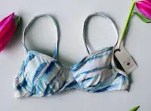 SHADE & SHORE‎ Women’s Blue/White Bikini Top Removable Pads Size 34A