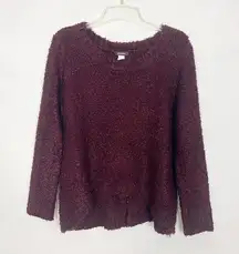 Kerisma Burgundy Pullover Chunky Sweater Size Medium Back Slit