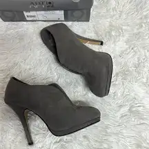 Apt. 9 Gray Suede Bootie Heels