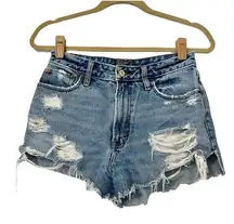 Abercrombie & Fitch Annie High Rise Distressed Shorts