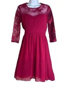 London Dress Company Size 10 Lisa Lace Cocktail Dress Burgundy Cruise Wear NWT