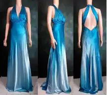 Blue Ombré Evening Gown